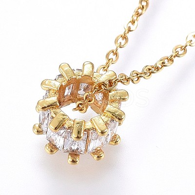 304 Stainless Steel Pendant Necklaces X-NJEW-H486-18G-1