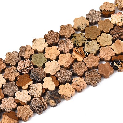 Natural Picture Jasper Beads Strands G-N257-24A-08-1
