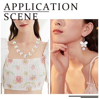 100Pcs 5 Colors Transparent Resin Beads RESI-YW0004-46-1