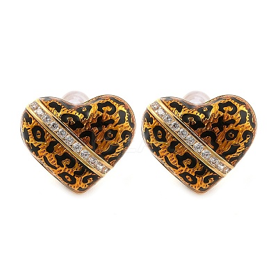 Brass Micro Pave Cubic Zirconia Leopard Stud Earrings EJEW-U055-13A-G-1