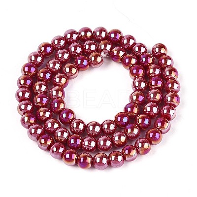 Electroplate Opaque Glass Beads Strands GLAA-T032-P6mm-AB23-1