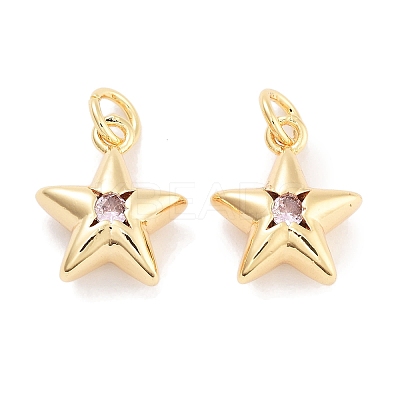 Brass with Cubic Zirconia Pendants KK-P271-38B-02G-1