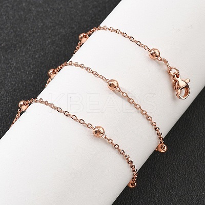 Brass Satellite Chains Necklaces for Women NJEW-D302-28RG-1