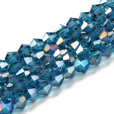 Transparent Electroplate Glass Beads Strands EGLA-A039-T6mm-B01-1