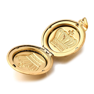 316 Stainless Steel Locket Pendants STAS-C123-04B-G-1