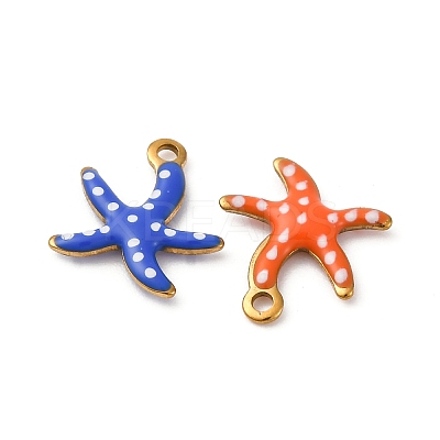 304 Stainless Steel Enamel Charms STAS-Q363-14I-G-1