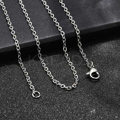 Non-Tarnish Unisex Classic Plain 304 Stainless Steel Mens Womens Necklaces STAS-H325-P-1