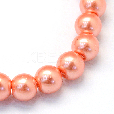 Baking Paint Pearlized Glass Pearl Round Beads Strands X-HY-Q330-8mm-77-1