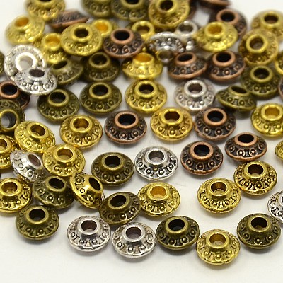 Mixed Antique Tibetan Style Alloy Bicone Spacer Beads TIBE-X0007-FF-1