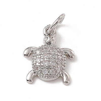 Brass Micro Pave Cubic Zirconia Charms ZIRC-F132-27P-1