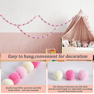 Cotton Christmas Pompom Ball String Ornaments AJEW-WH20020-101B-1