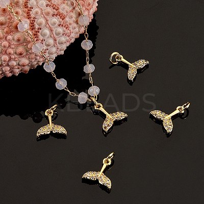 10Pcs Brass Micro Pave Cubic Zirconia Pendant ZIRC-SZ0001-60-1