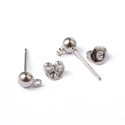 Platinum Color Brass Post Earring Findings X-EC593-1