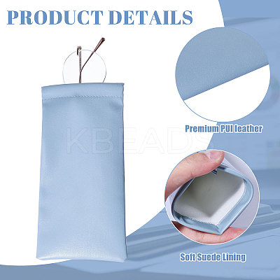 PU Imitation Leather Slip-in Glasses Case AJEW-CA0004-26-1