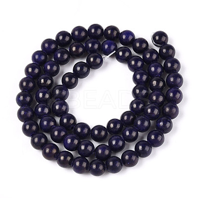Dyed Natural Mashan Jade Round Beads Strands G-T139-6mm-67H-1