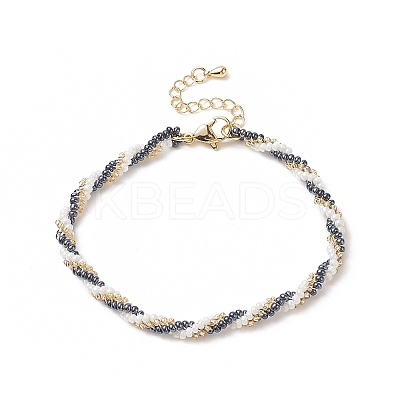 Handmade Glass Seed Beaded Bracelet for Women BJEW-MZ00024-1