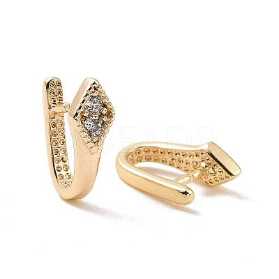 Brass Micro Pave Cubic Zirconia Snap on Bails KK-C006-14G-1