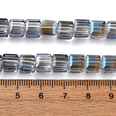 Electroplate Glass Beads Strands EGLA-H108-01A-AB11-1