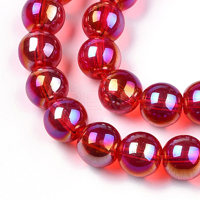Electroplate Transparent Glass Beads Strands X-GLAA-T032-T8mm-AB09-1