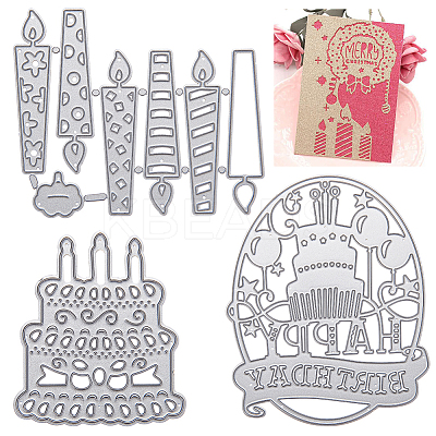 Birthday Candle & Cake Frame Metal Cutting Dies Stencils DIY-GF0001-17-1