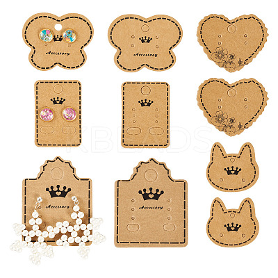 150Pcs 5 Styles Kraft Paper Earring Display Cards DIY-TA0006-04-1