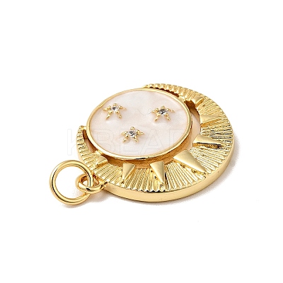 Rack Plating Brass Micro Pave Cubic Zirconia Pendants KK-H431-34G-1