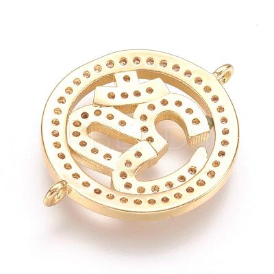 Brass Micro Pave Cubic Zirconia Links ZIRC-E124-12G-1