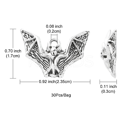 Tibetan Style Alloy Bat Pendants FIND-YW0001-67-1
