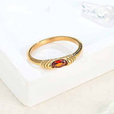 304 Stainless Steel with Cubic Zirconia Finger Rings FS-WG2ED2E-01-1