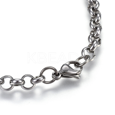 Non-Tarnish 304 Stainless Steel Rolo Chain Necklaces NJEW-F242-12P-D-1