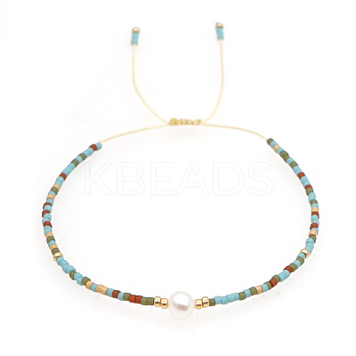 Adjustable Glass Seed Bead Braided Bead Bracelets for Women VT9382-23-1