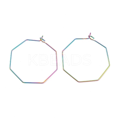 Ion Plating(IP) 316 Stainless Steel Hoop Earrings Findings STAS-C029-03M-1