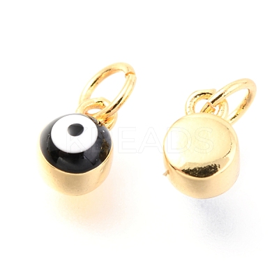 Brass Enamel Pendants KK-Y001-02B-G-1
