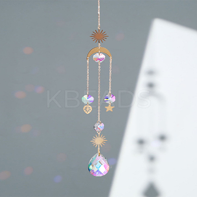 1Pc Moon & Sun Brass Handmade Suncatchers HJEW-LP0002-54-1