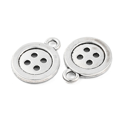 4-Hole Button Tibetan Style Zinc Alloy Charms X-TIBEP-R334-167AS-RS-1