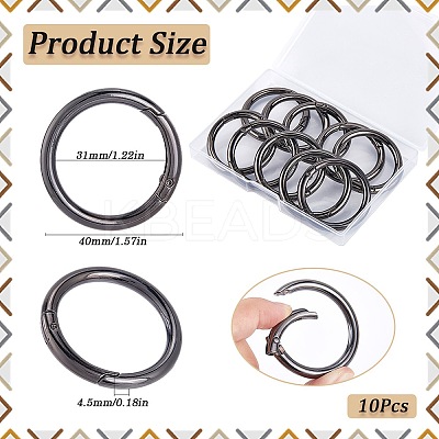 10Pcs Alloy Spring Gate Rings FIND-SP0001-38B-1