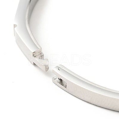 Shell Oval and Cubic Zirconia Hinged Bangle BJEW-G644-01-1