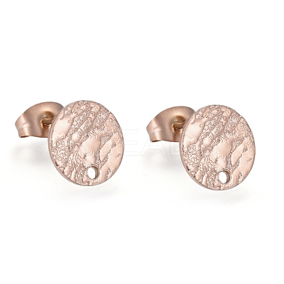 Ion Plating(IP) 304 Stainless Steel Stud Earring Findings X-STAS-M228-T01-03RG-1