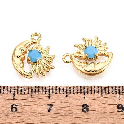 Brass Micro Pave Cubic Zirconia Charms KK-N263-94B-G-1