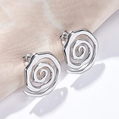 304 Stainless Steel Stud Earrings for Women EJEW-K306-15P-1