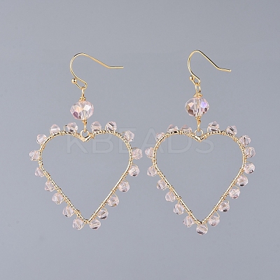 Faceted Glass Dangle Earrings EJEW-JE03737-05-1