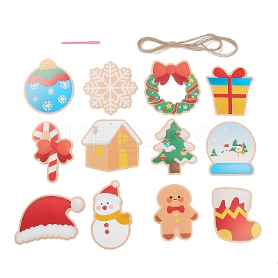 Christmas Theme Paper Pendant Decoration AJEW-M213-01-1