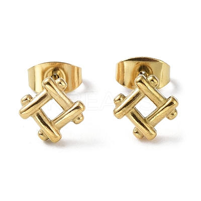 304 Stainless Steel Stud Earrings EJEW-Q788-04G-1