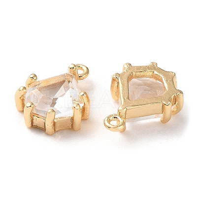 Real 18K Gold Plated Brass Micro Pave Cubic Zirconia Charms KK-Q779-08G-02-1