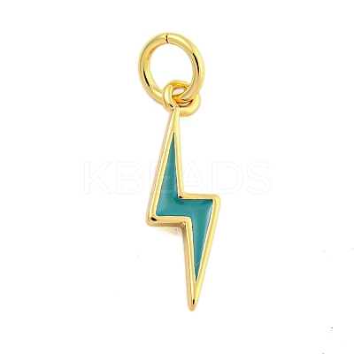 Rack Plating Brass Enamel Pendants KK-U021-16D-G-1