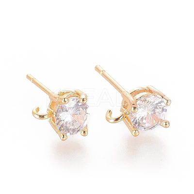 Brass Ear Studs X-KK-S347-150-1