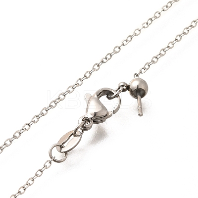 Stainless Steel Cable Chain Adjustable Slider Necklaces for Men Women NJEW-G160-01P-1