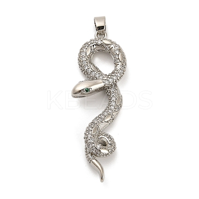 Brass Micro Pave Cubic Zirconia Pendants KK-S503-03P-02-1