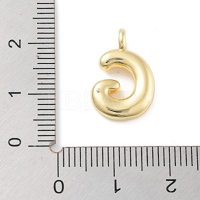 Rack Plating Brass Balloon Letter Pendants KK-C050-01G-G-1