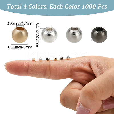 4000Pcs 4 Colors Round CCB Plastic Spacer Beads CCB-PA0001-05A-1